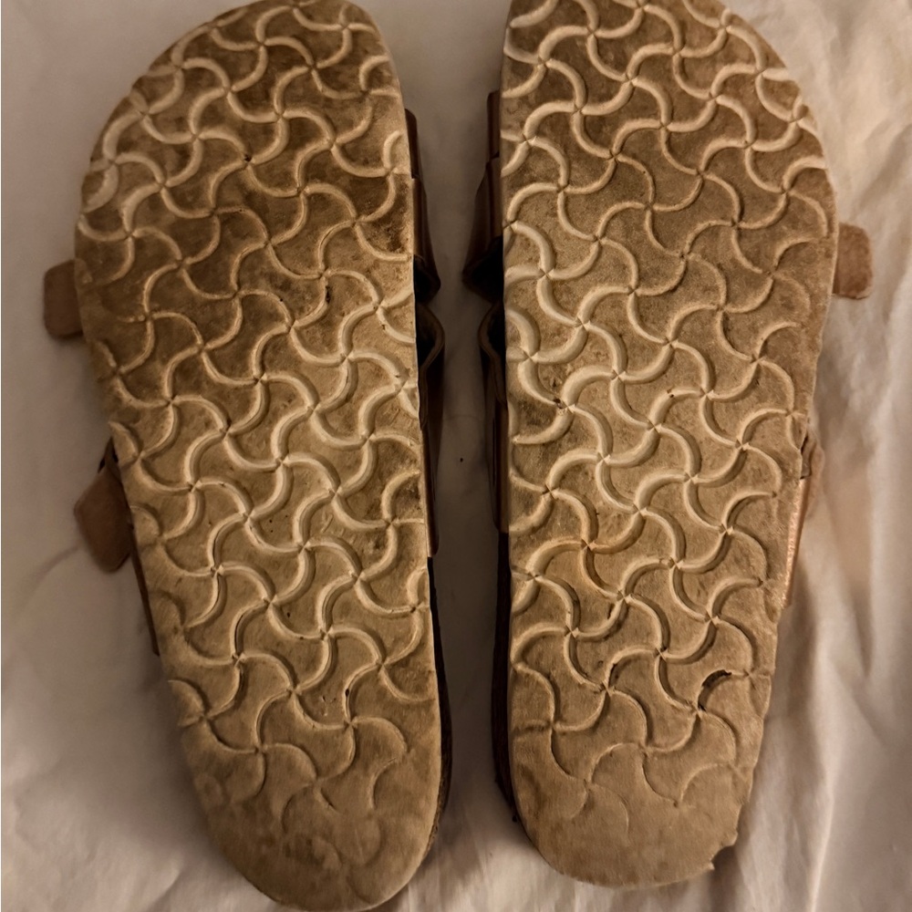 Birkenstock Tan Leather Buckle Sandals - Picture 2 of 3